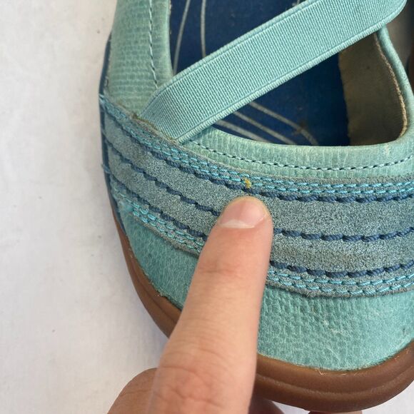 Keen Mary Jane Hiking Shoes Womens Size US6.5/37 Blue Green Walking Boho Hippie - Picture 11 of 16